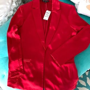 💋 INC International Concepts Red Satin Blazer 💋 Size Large With Tags 💋